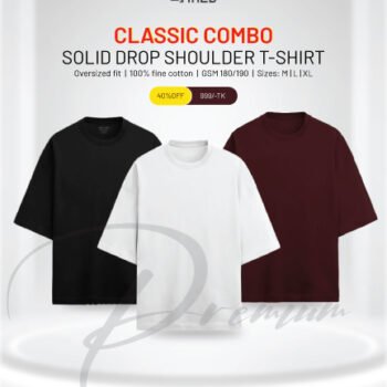 Solid Drop Shoulder – White, Black, Marron