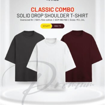 Solid Drop Shoulder – White, Ash, Marron