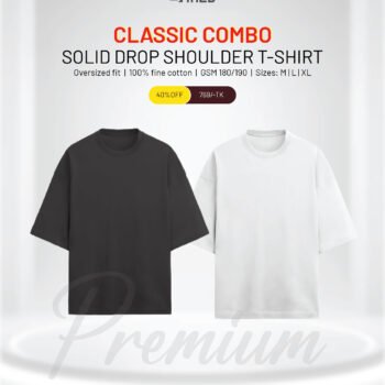 Solid Drop Shoulder – White, Ash