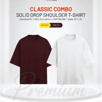 Solid Drop Shoulder – White, Marron